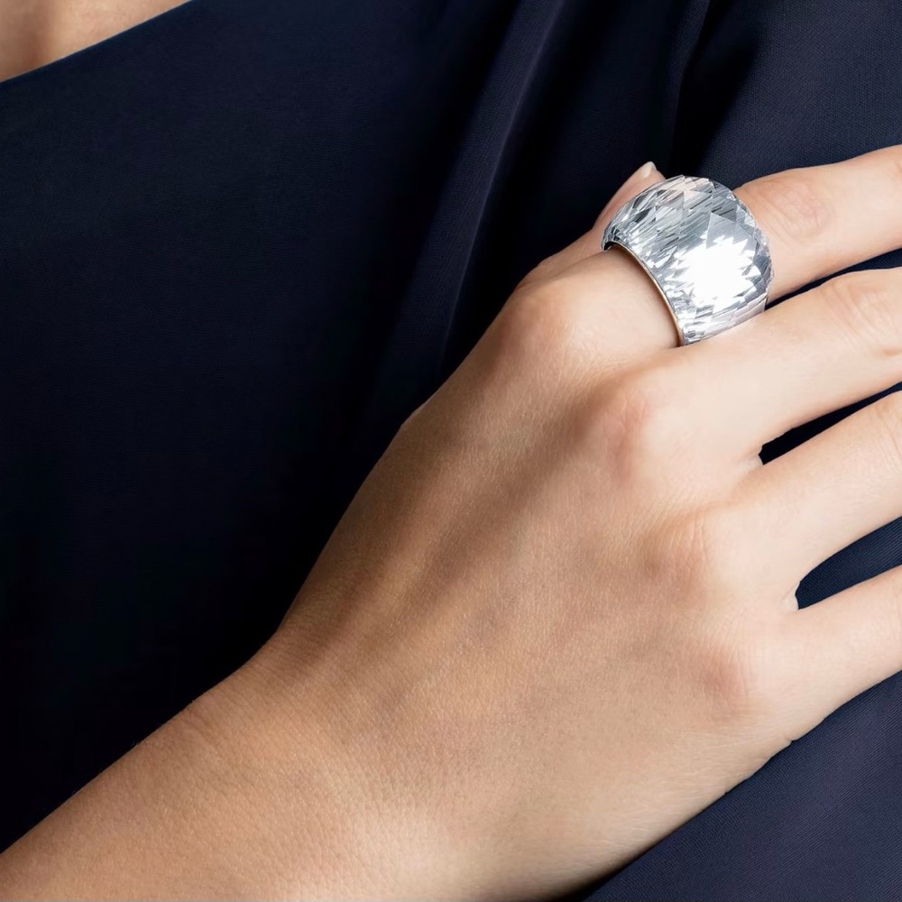 Swarovski Nirvana Crystal Silver Statement Ring - image 1